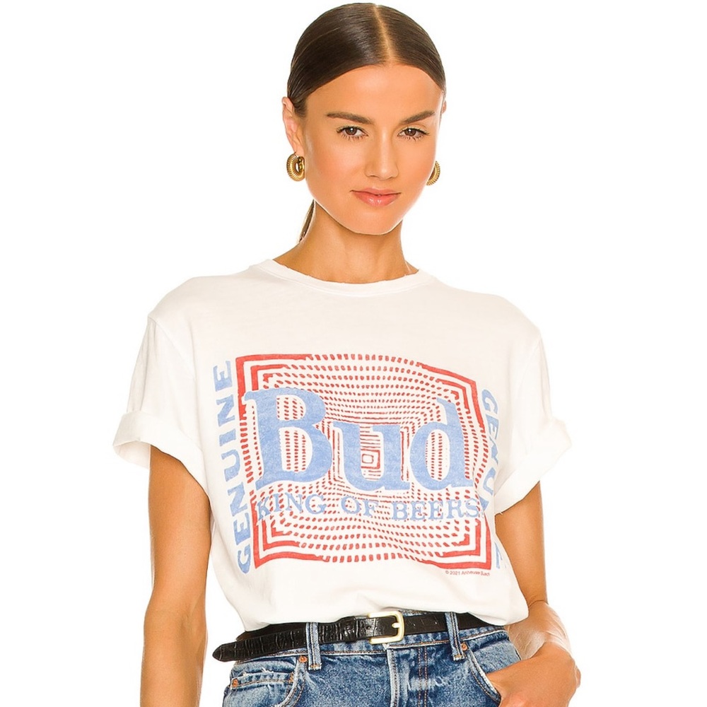 Budweiser Psych Pattern Tee in White